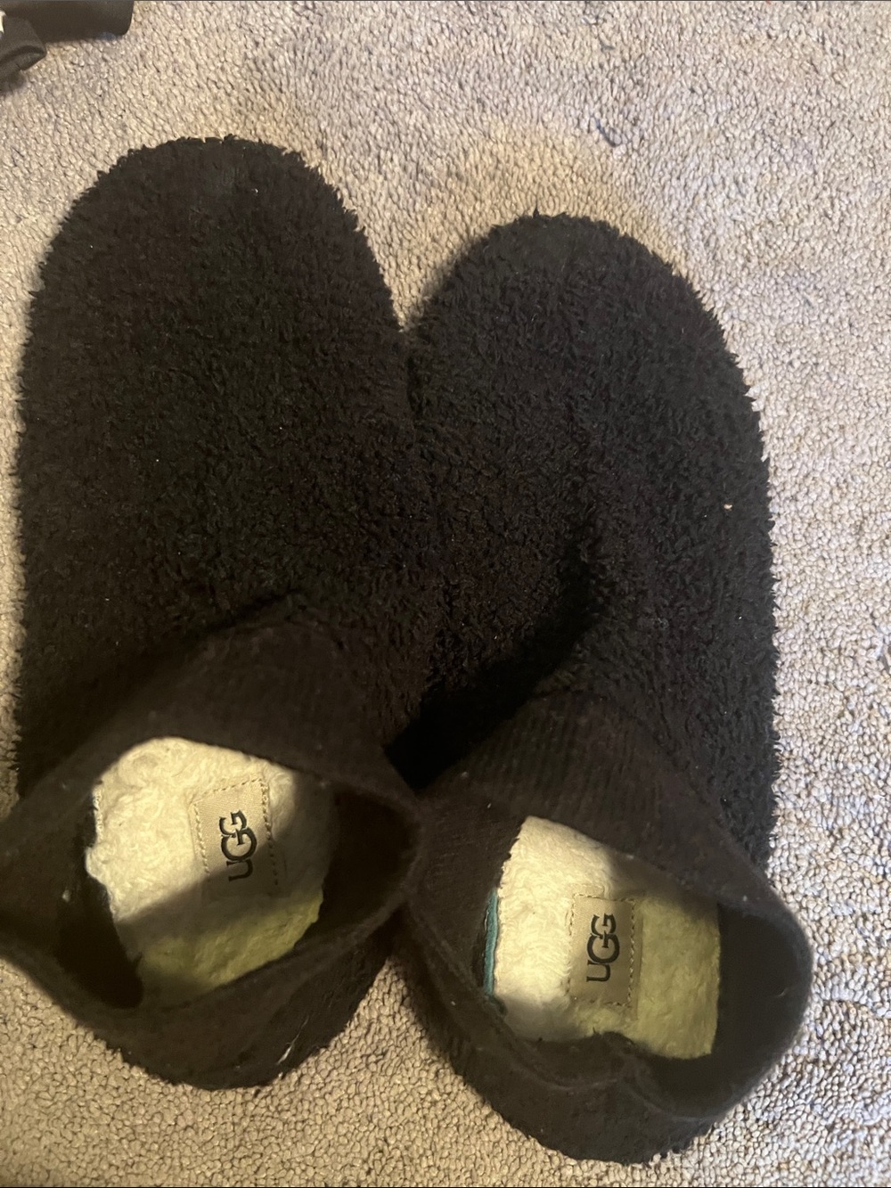 UGG Black Tasman Insert Fuzzy Shearling Slip-On Slipper Socks